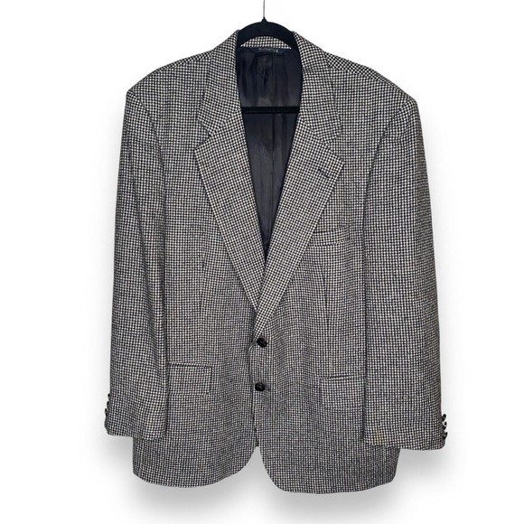 Vintage BURBERRYS HOUNDSTOOTH DOUBLE  Breasted Tailored Blazer Coat